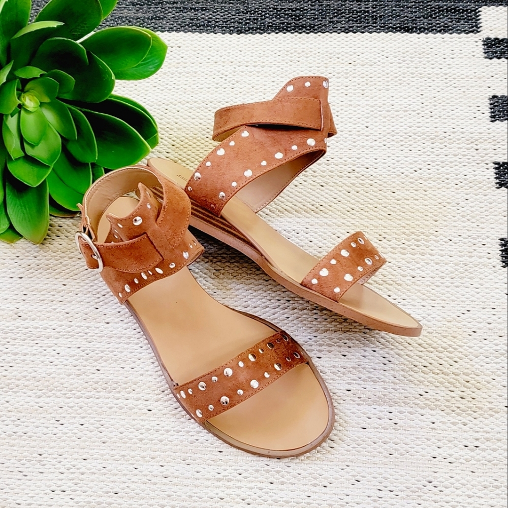 Studded Ankle Strap Sandals